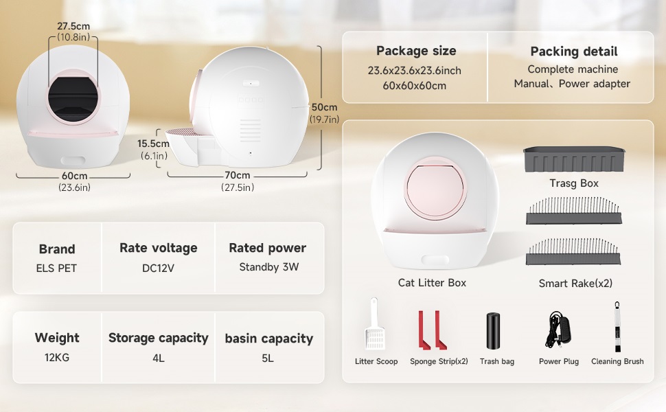 „Els Pet” savaime išsivalanti kačių kraiko dėžė