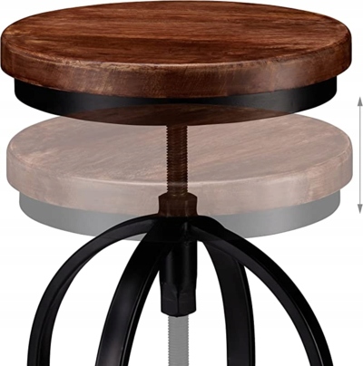 Stilinga pramoninės išvaizdos baro kėdė.