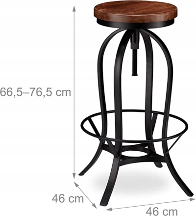 Stilinga pramoninės išvaizdos baro kėdė.