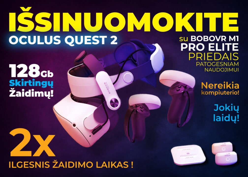 Oculus Quest 2 Vr nuoma su priedais
