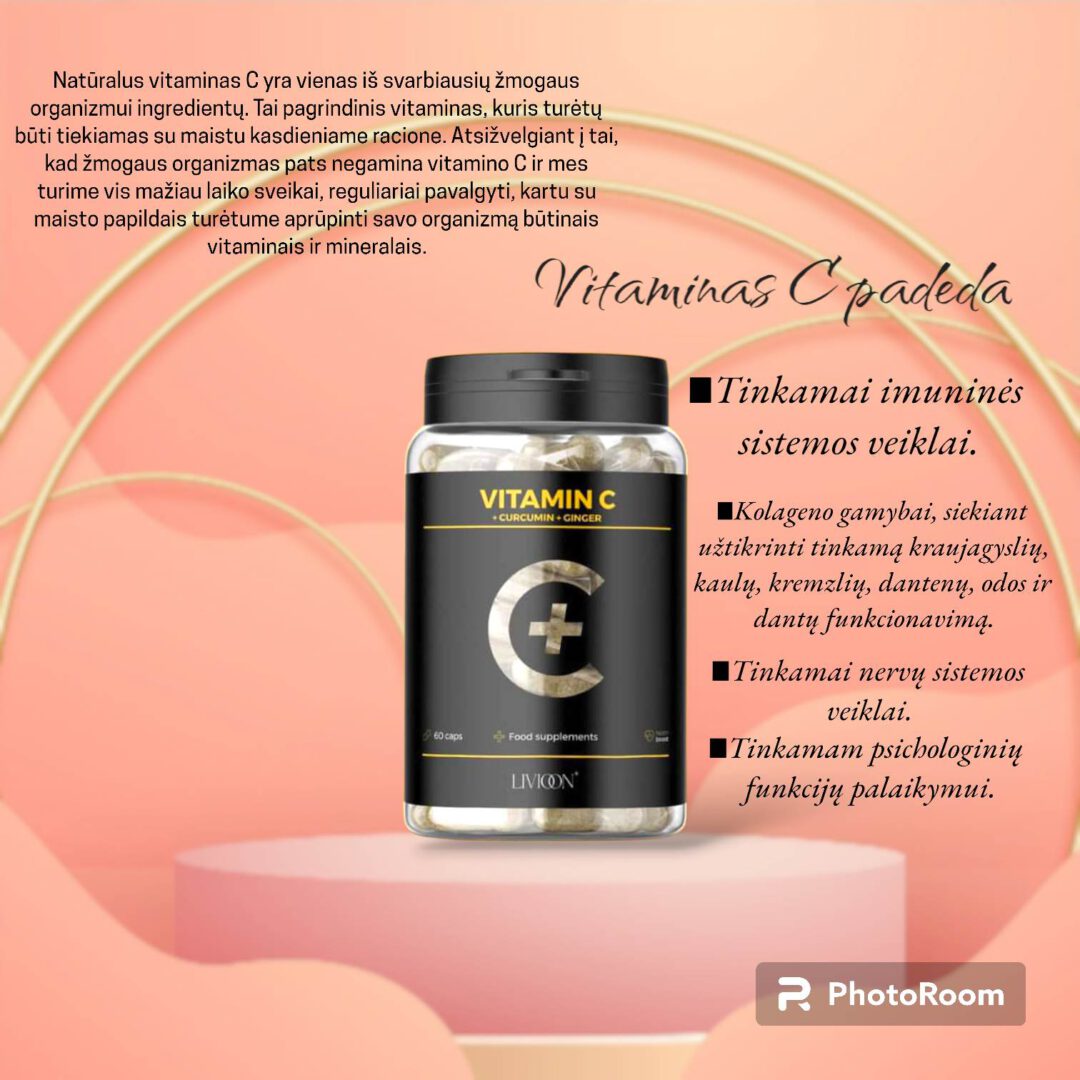 VITAMINas C SU CIBERŽOLĖS IR IMBIERO EKSTRAKTAIS