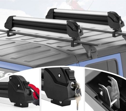 „Maxkare” slidžių ir snieglenčių automobiliniai laikikliai.