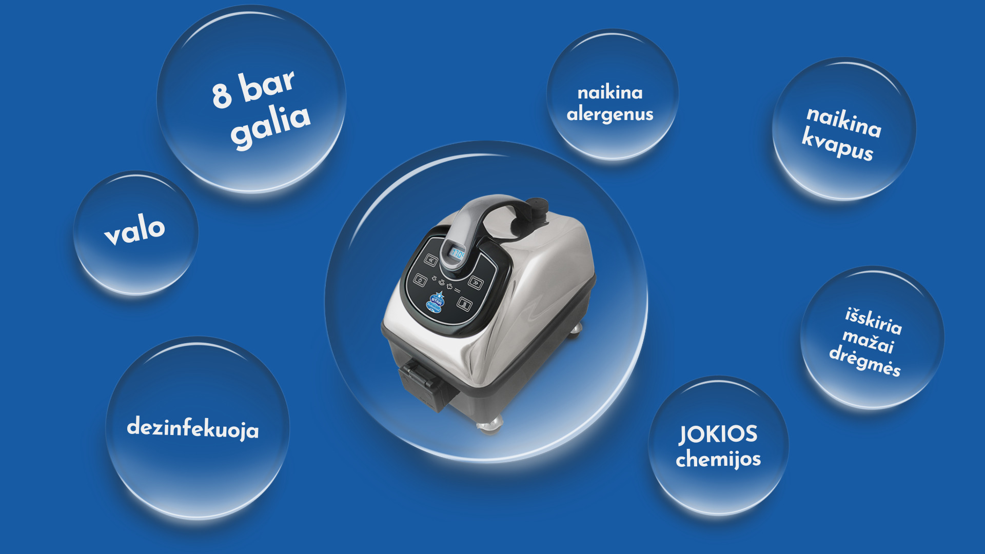 2 kartus galingesnio garų valytuvo Thermostar nuoma