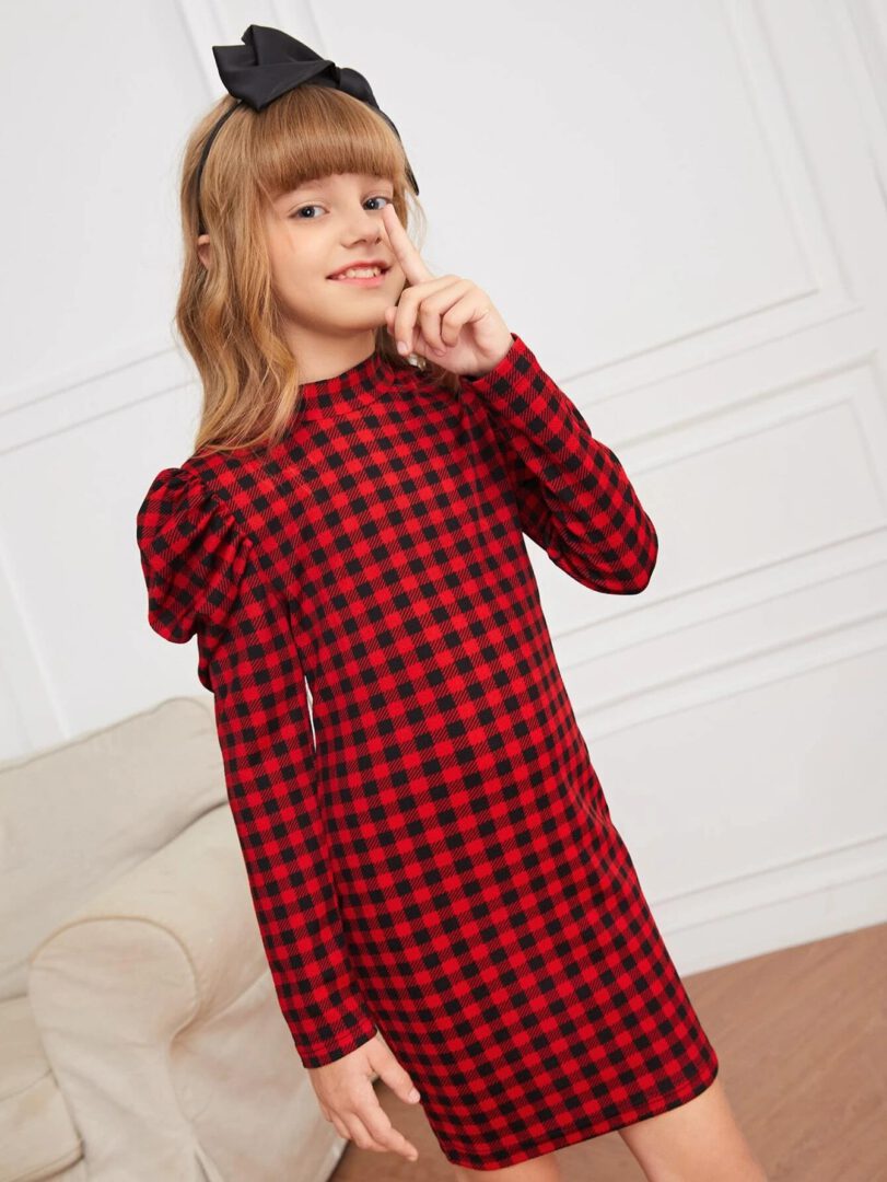 Dvispalvė languota suknelė