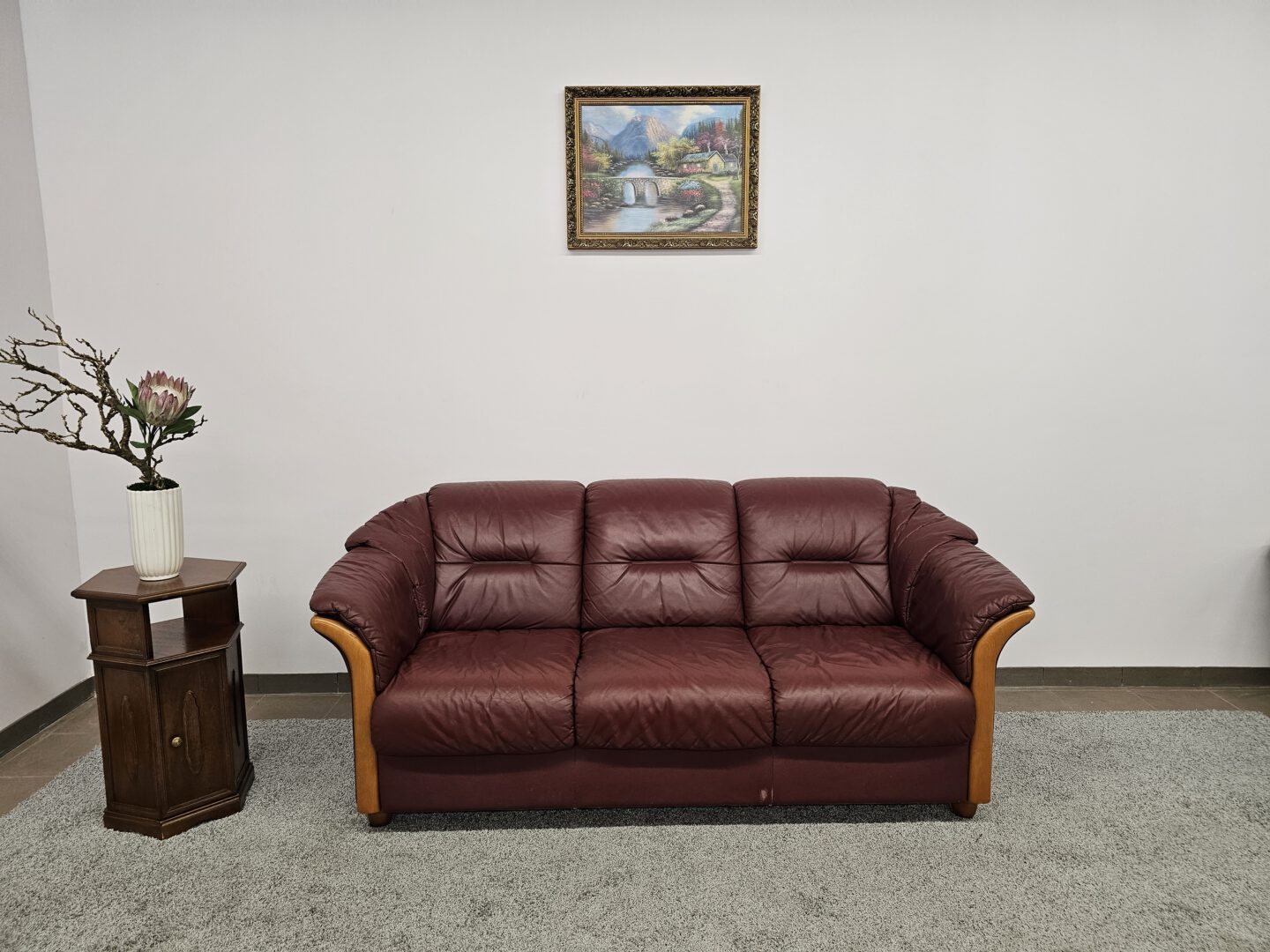 Natūralios odos sofa