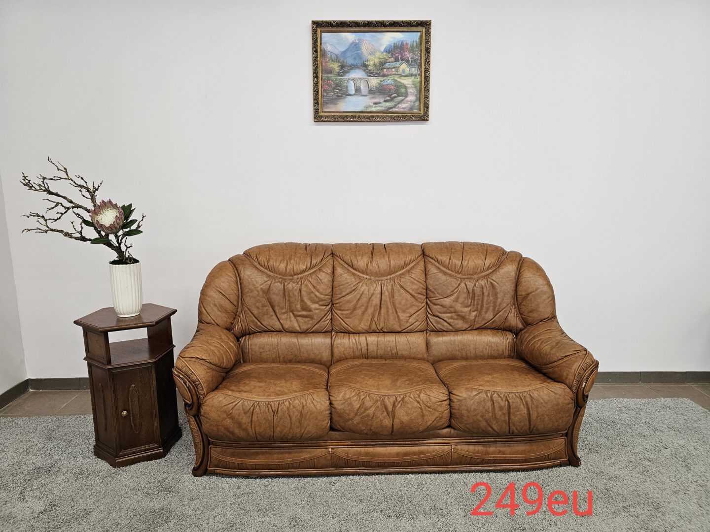 Natūralios odos sofa