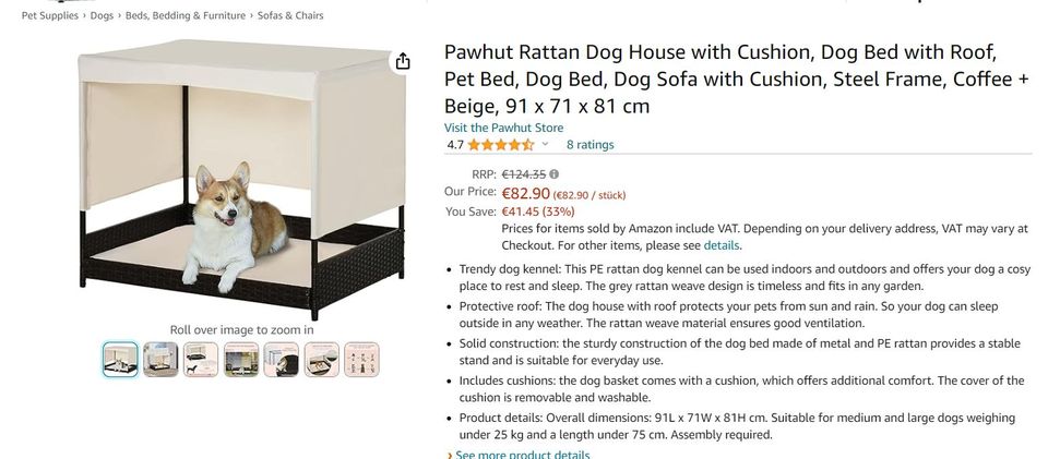 Šunų guolis su stogu. 91x81x71cm.