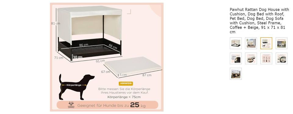 Šunų guolis su stogu. 91x81x71cm.