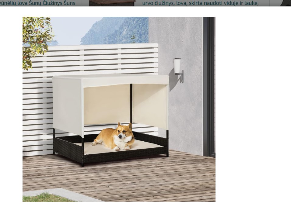 Šunų guolis su stogu. 91x81x71cm.