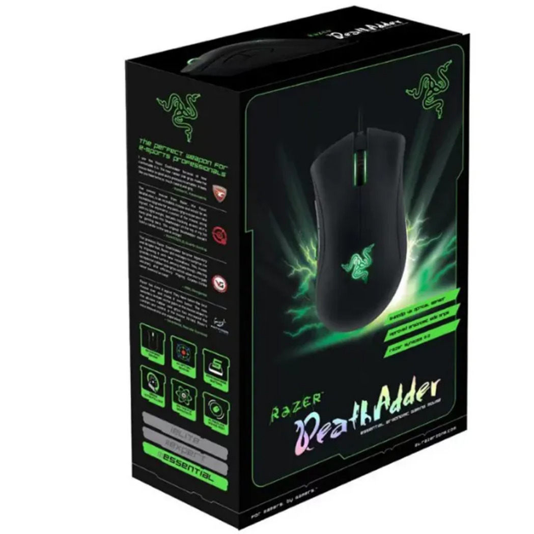 Parduodu naujas Razer DeathAdder Essential laidinę žaidimų pelę 6400 DPI optinį jutiklį, 5 nepriklausomus mygtukus nešiojamiesiems ir kompiuteriniams žaidėjams