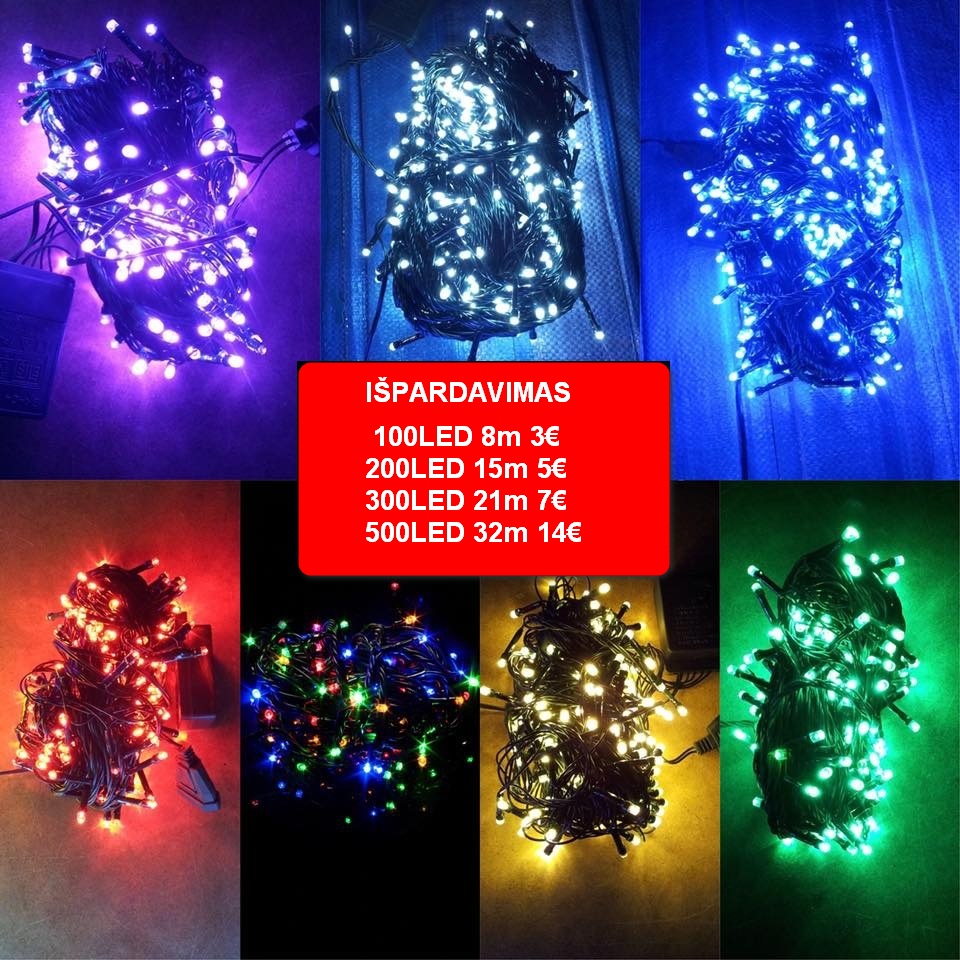 Kalėdinės LED lempučių girliandos