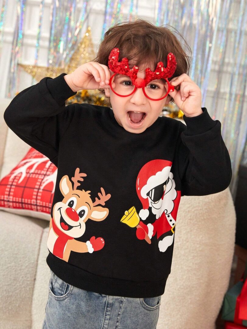 Juodas Kalėdinis nertinis