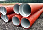 Pralaidų vamzdžiai PP d400 mm. 3 m ilgio su mova