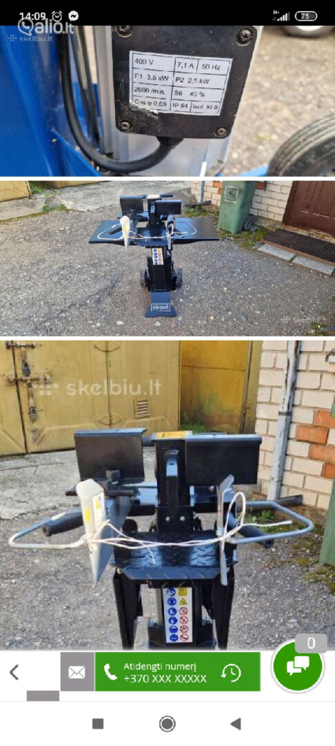 Yvairios malkų skaldyklės pigiau su garantiniu, Vilkaviškio r. sav.