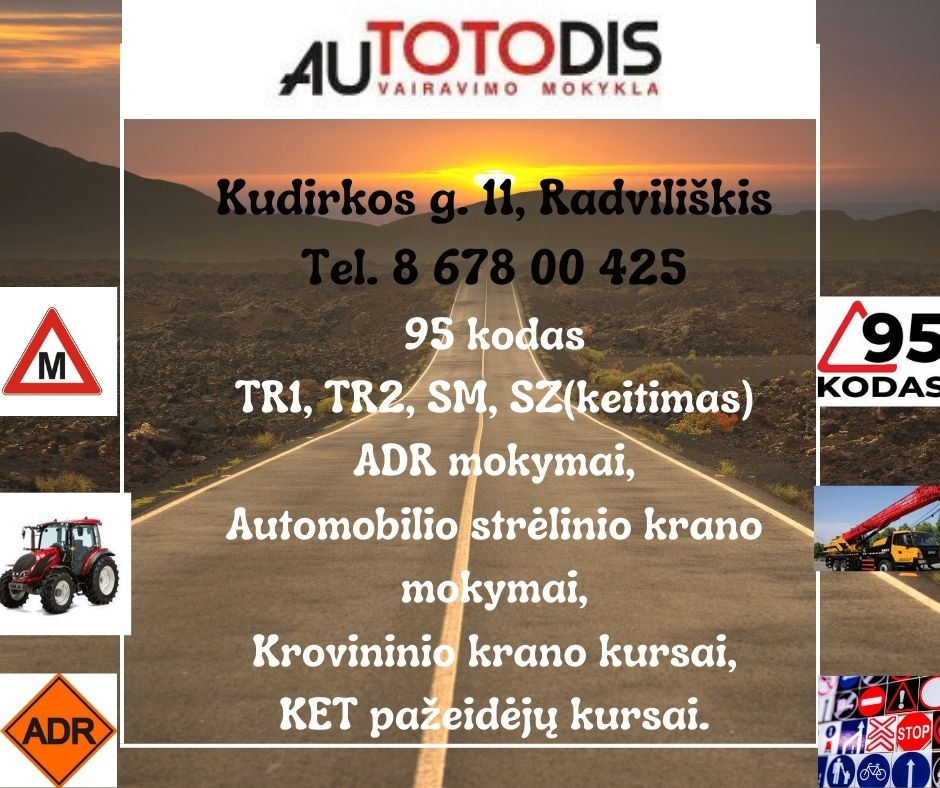 TR, 95, ADR kursai ir mokymai