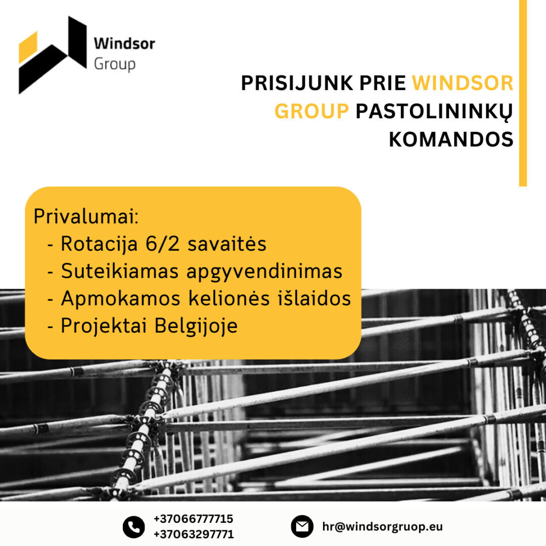 Pastolių montavimas Belgijoje