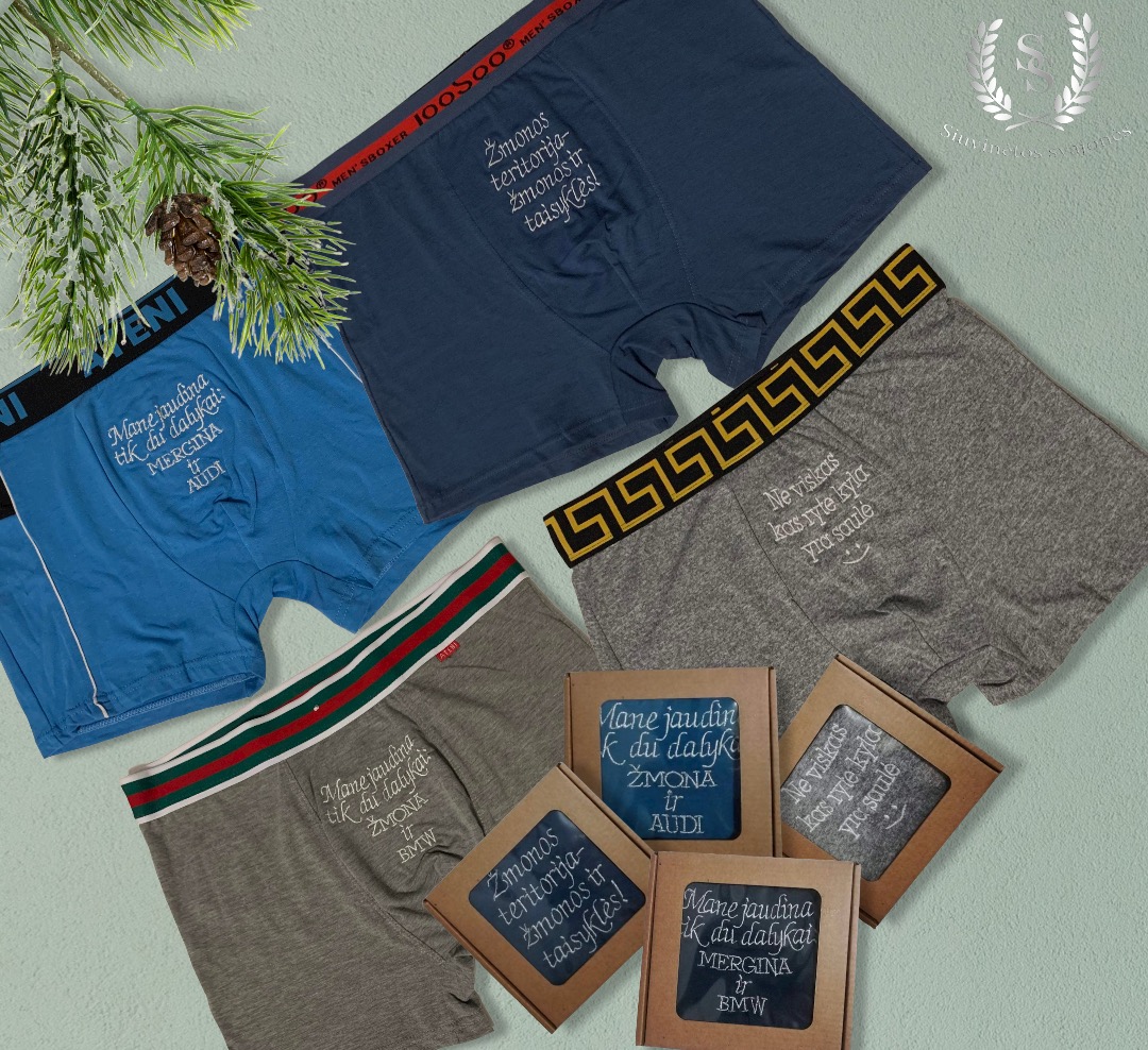 Siuvinėtos kelnaitės vyrams