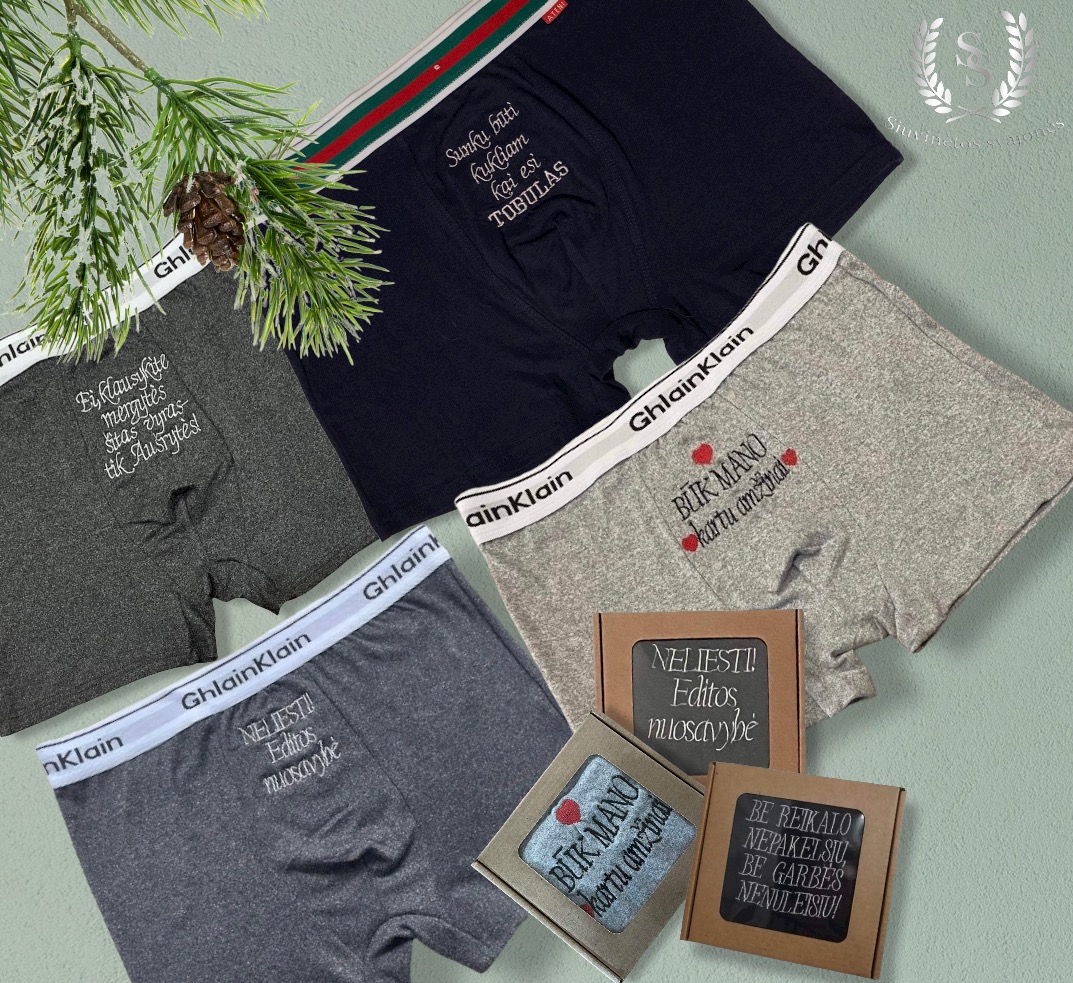 Siuvinėtos kelnaitės vyrams