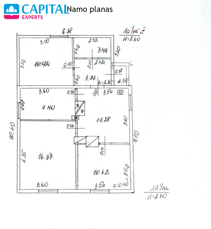 Parduodamas 64,40 kv.m. namas su 16,10 a namų valdos sklypu Kamajų mstl., Rokiškio raj.