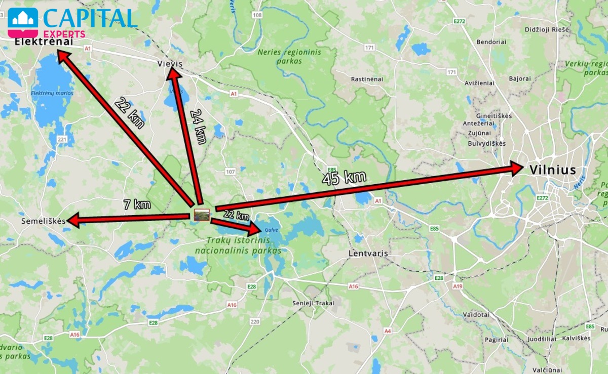 Parduodama 44,47 a sena sodyba prie Vladišiaus ež., Trakų raj.