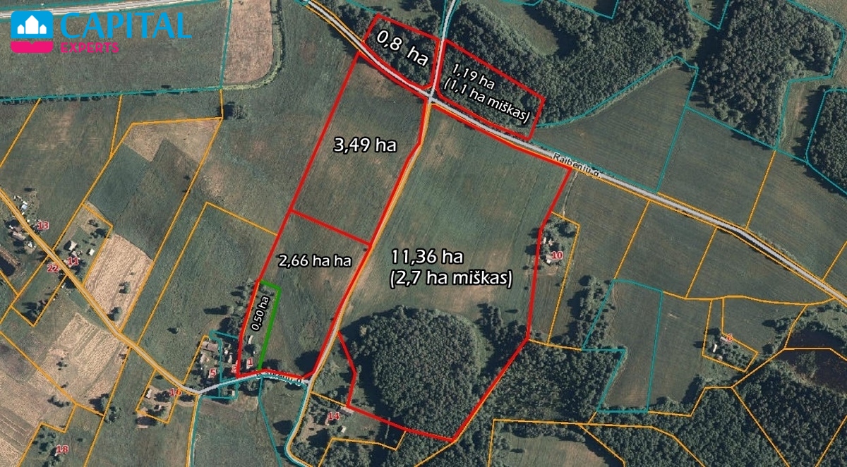 Parduodama sodyba su 20 ha (4,6 ha miškas) sklypu Baikelių k., Ignalinos raj.