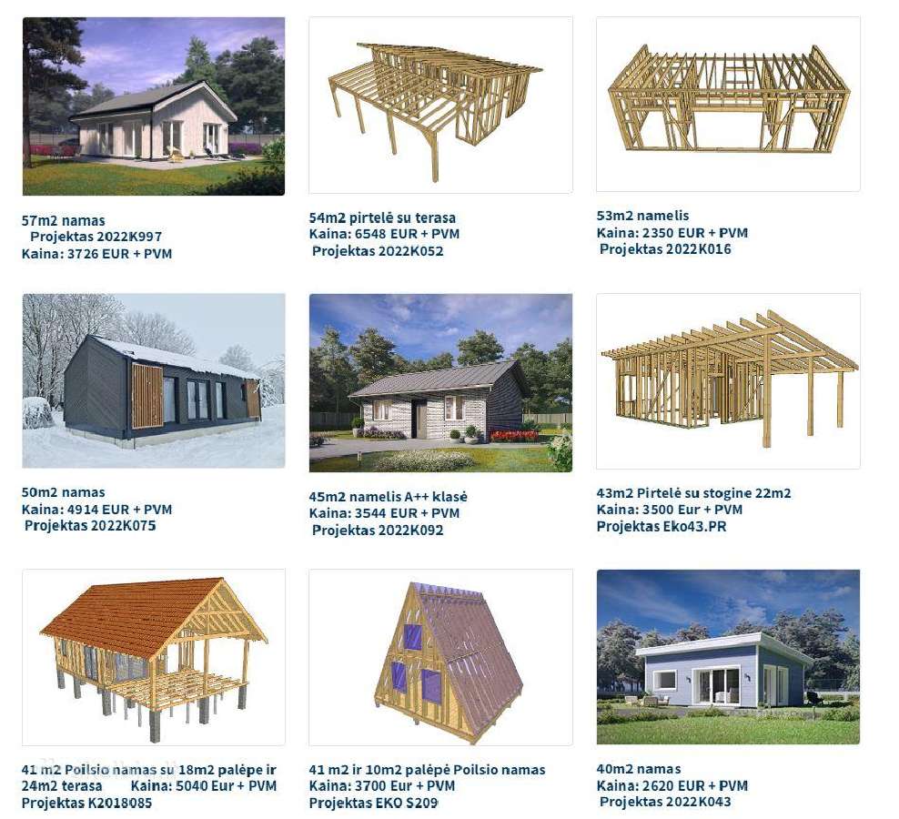 78m2 namas – 4340 Eur + PVM. Supjautas Karkasas