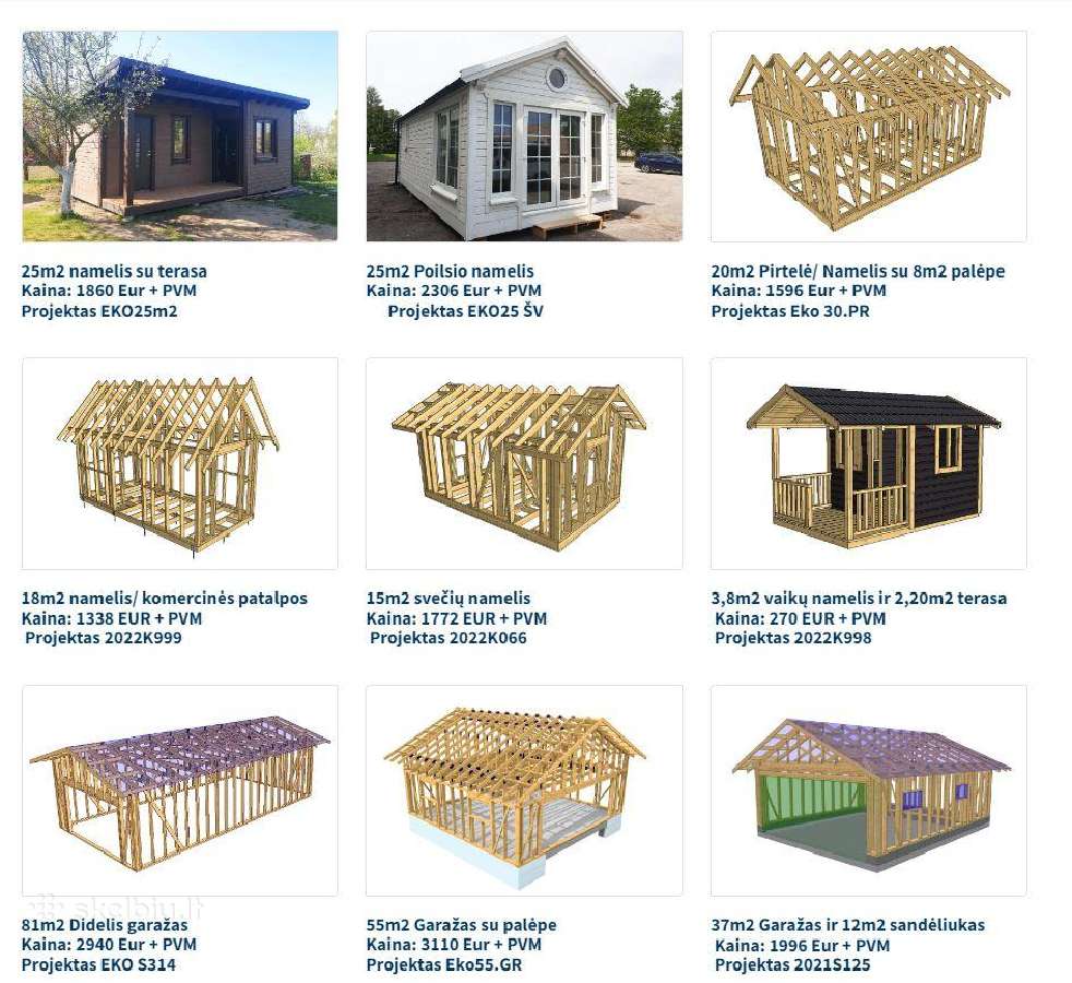 78m2 namas – 4340 Eur + PVM. Supjautas Karkasas