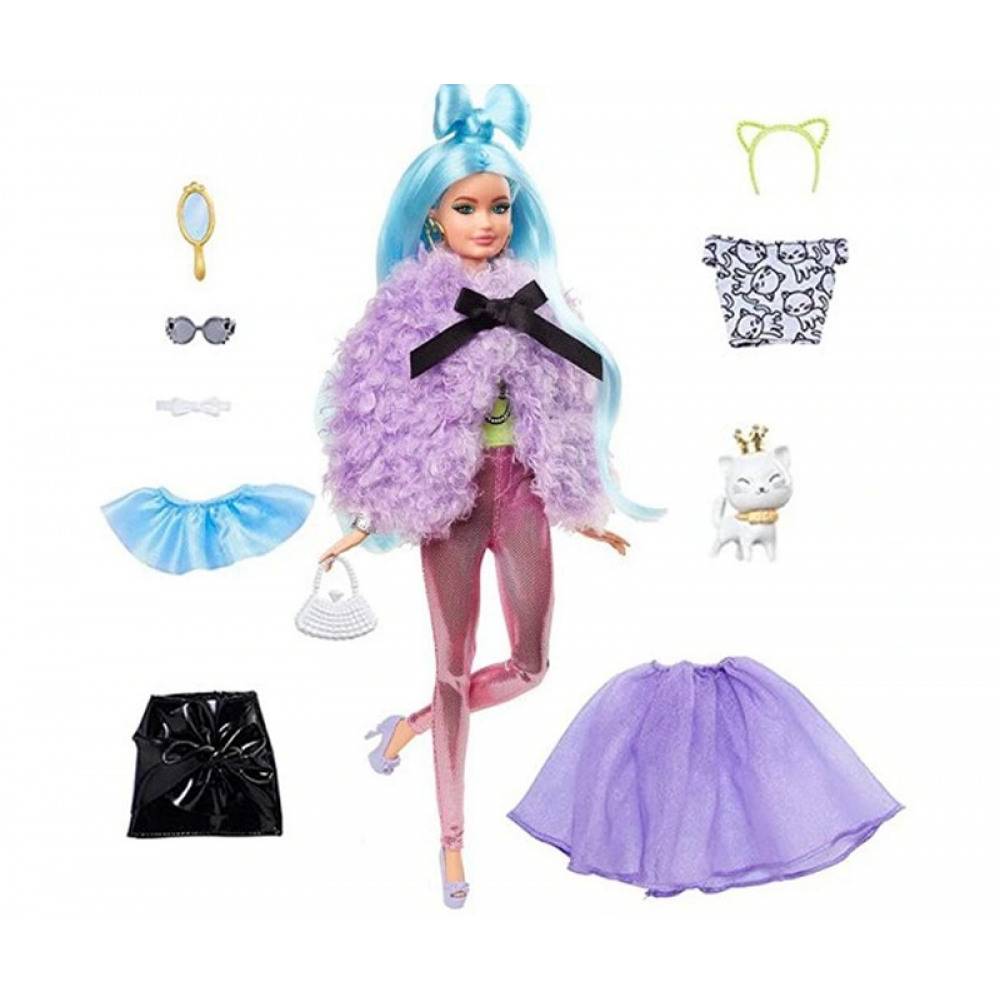 Lėlė „Barbie Extra” su rūbų ir aksesuarų rinkiniu.