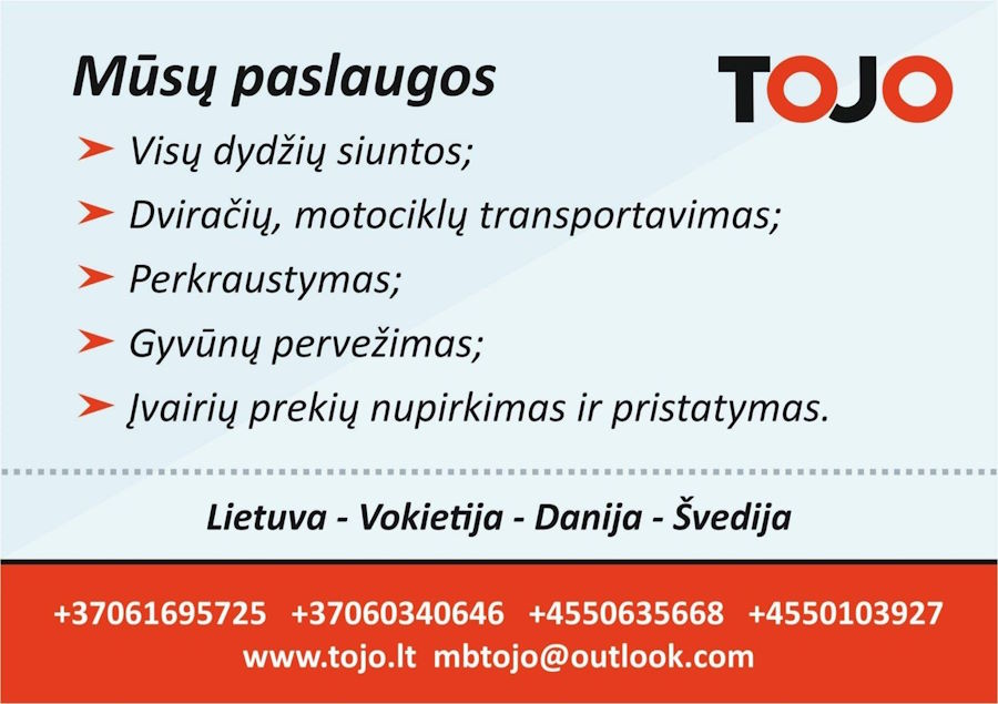 Lietuva – Danija – Lietuva. Kroviniai, siuntos