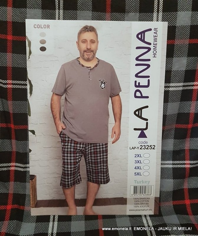 Pižama vyriška GUSTAS, trumpa, 2 dalių