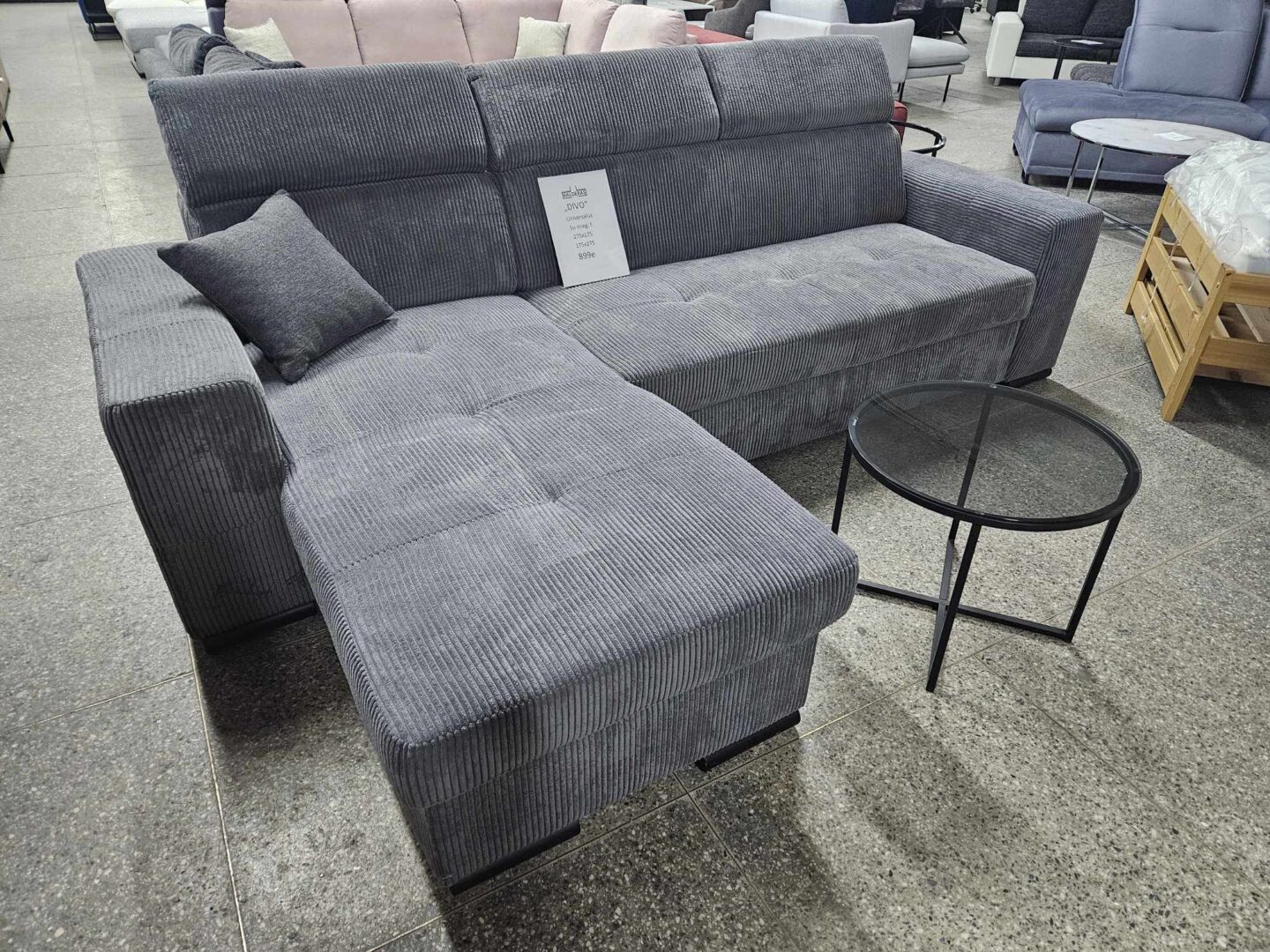 Minkštas kampas “Divo ” su miego funkcija ir dėže patalynei