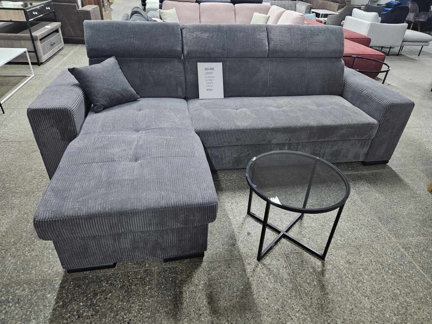 Minkštas kampas “Divo ” su miego funkcija ir dėže patalynei