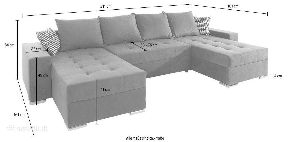 Minkštas kampas „Josy2” su miego funkcija+dėžė