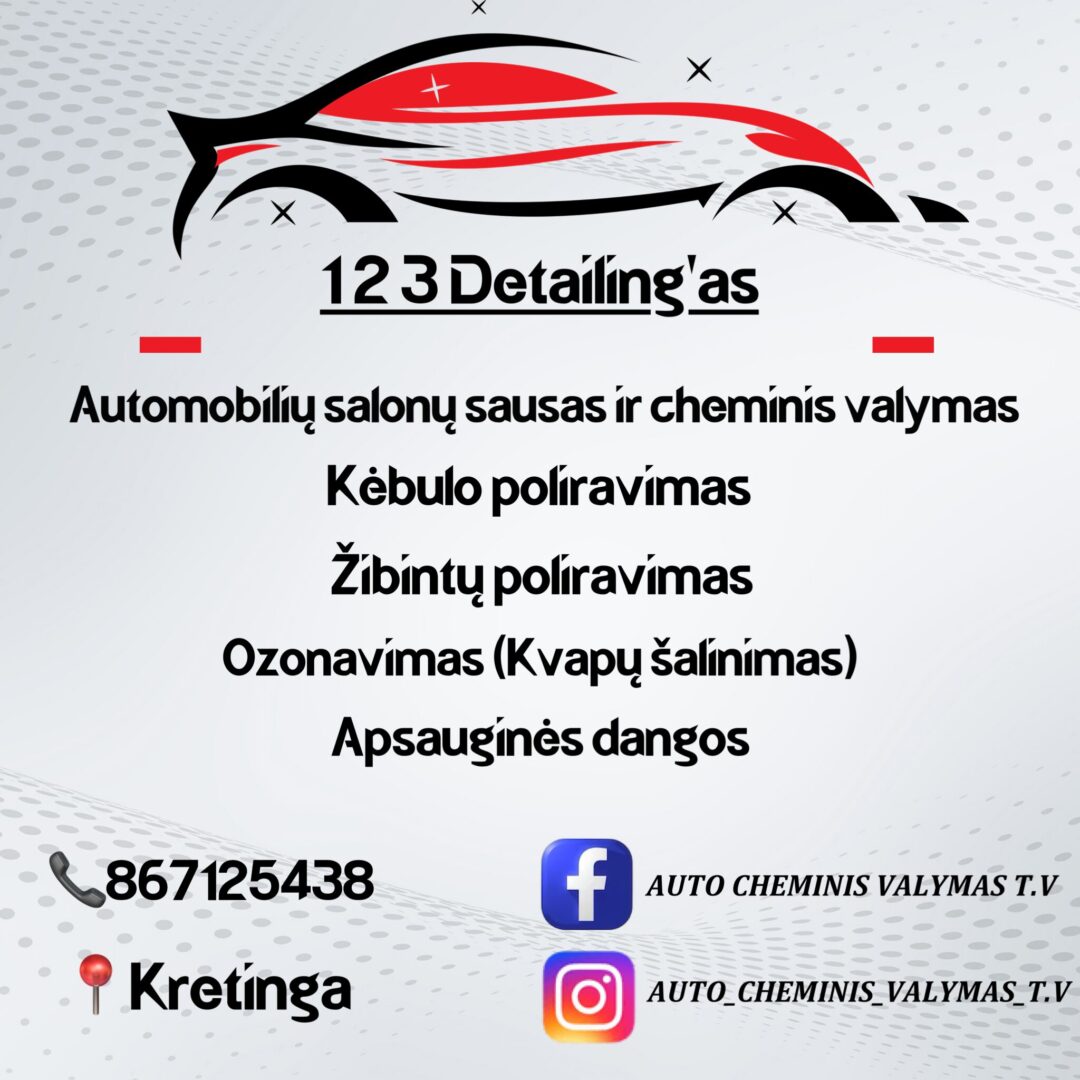 Automobilių salonu sausas ir cheminis valymas/Poliravimas