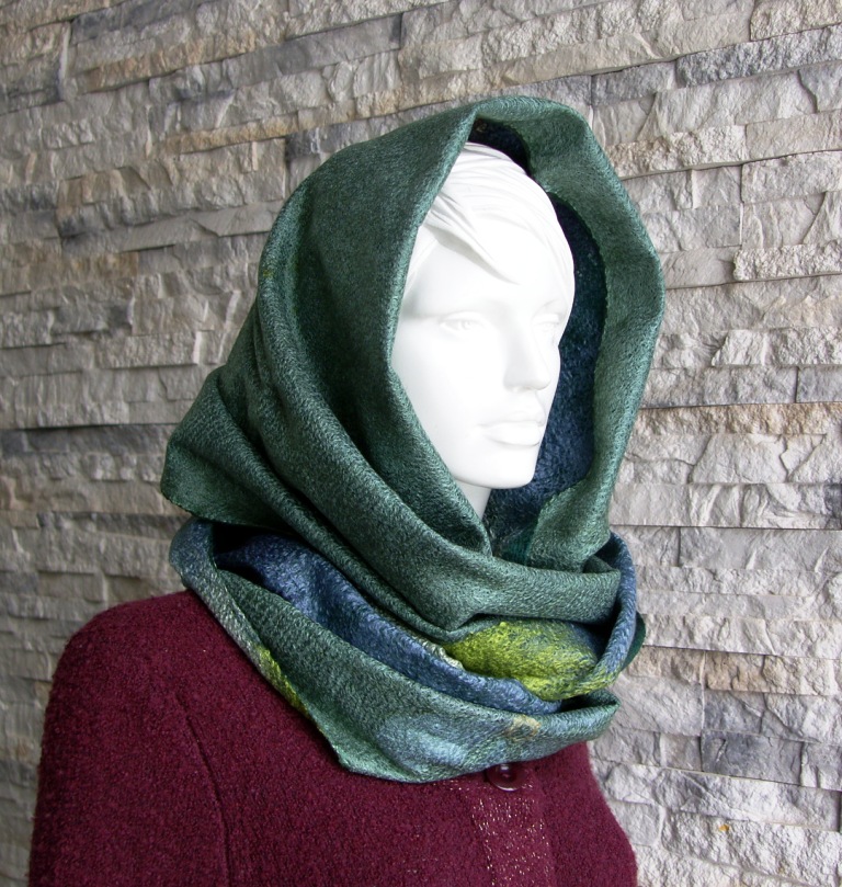 Merino vilnos ir šilko šalikai