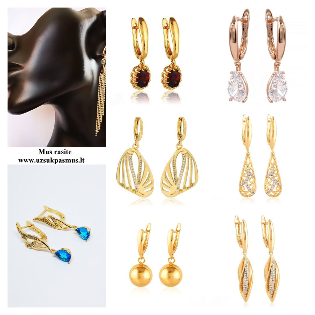 Papuošalai iš medicininio aukso. Auskarai, žiedai, grandinėlės, pakabukai ir kt.
