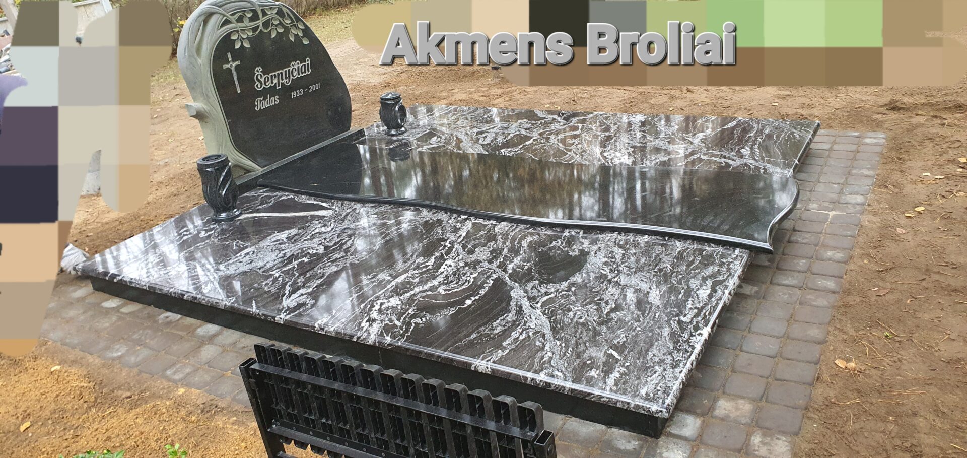 Paminklai. Antkapiai. Granito plokštės. Kapų tvarkymas. Akmuo. Uždangos