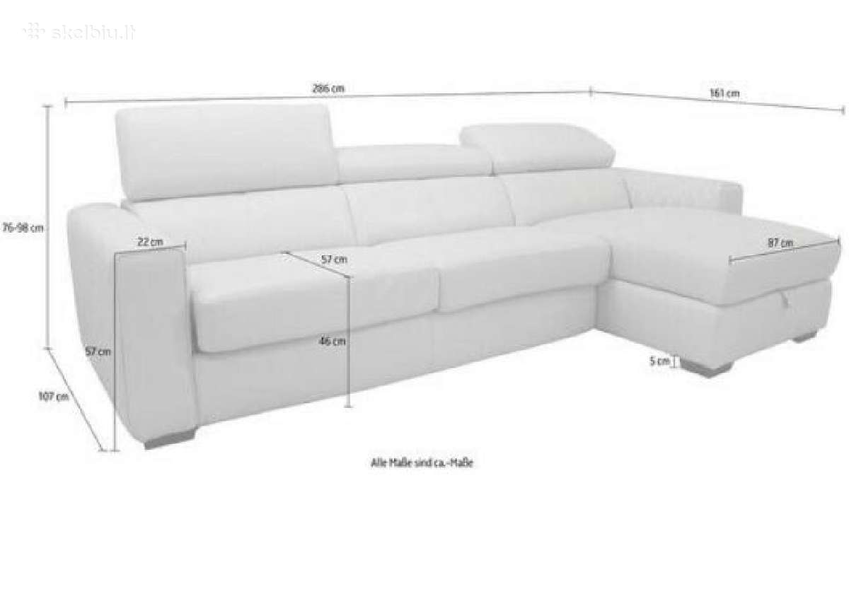Minkštas kampas „Parkville” su miego funkcija