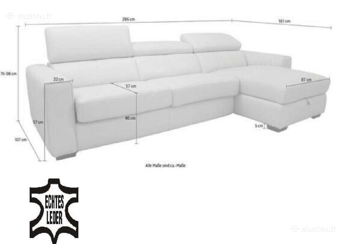 Minkštas odinis kampas „Parkville” su funkcija