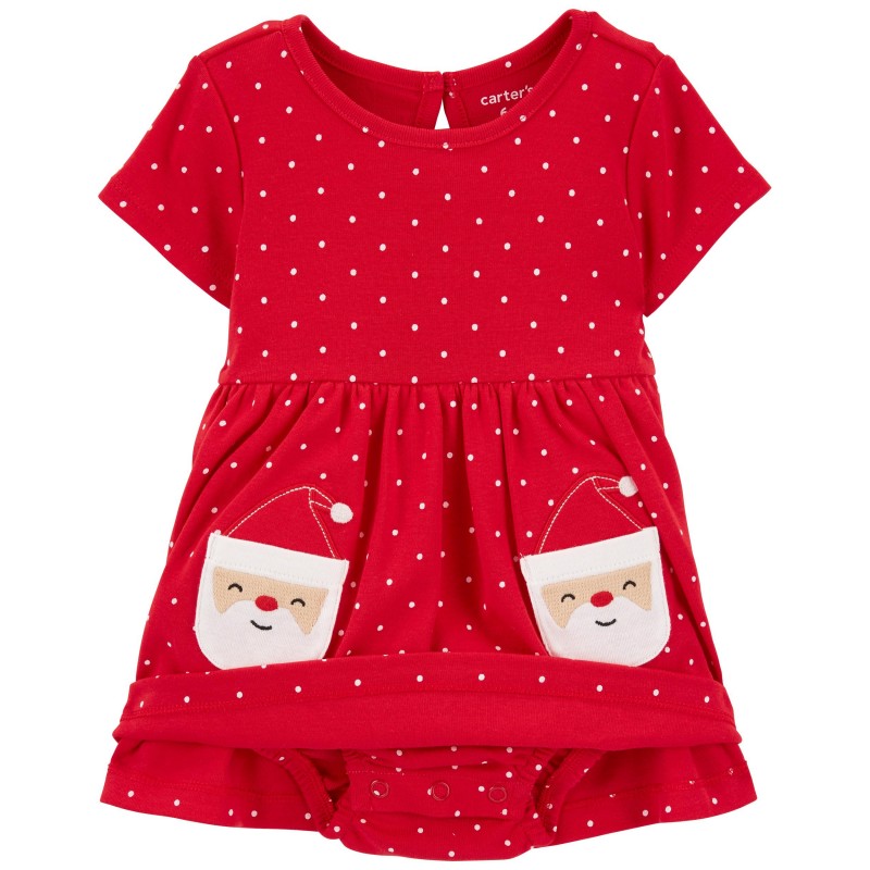 Raudona kalėdinė suknelė su balta palaidine