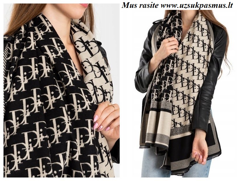 Dvipusiai, švelnūs šalikai su vilna