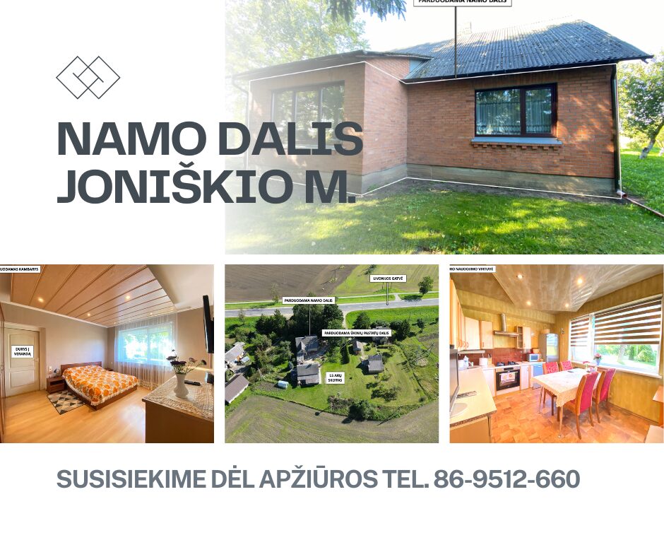 Parduodama Joniškio mieste gyvenamo namo dalis