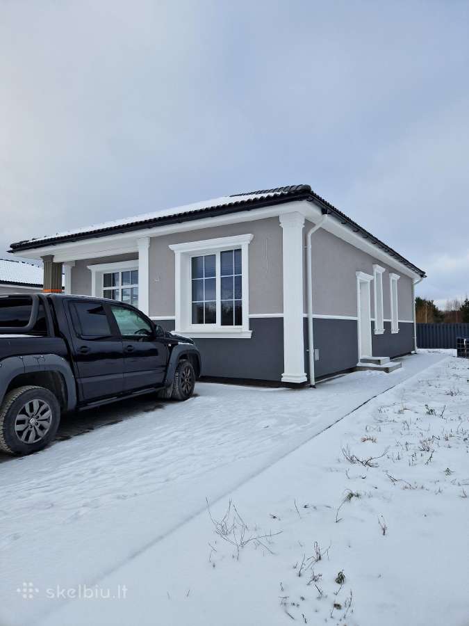 NAUJOS STATYBOS, “A++” KLASĖS, 90M2 MŪRINIS NAMAS DITUVOJE