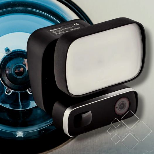 Wi-Fi CCTV LED prožektorius, 10W 3000K 800Lm, PIR jutiklis, 1080p HD kamera, IP65, THORGEON