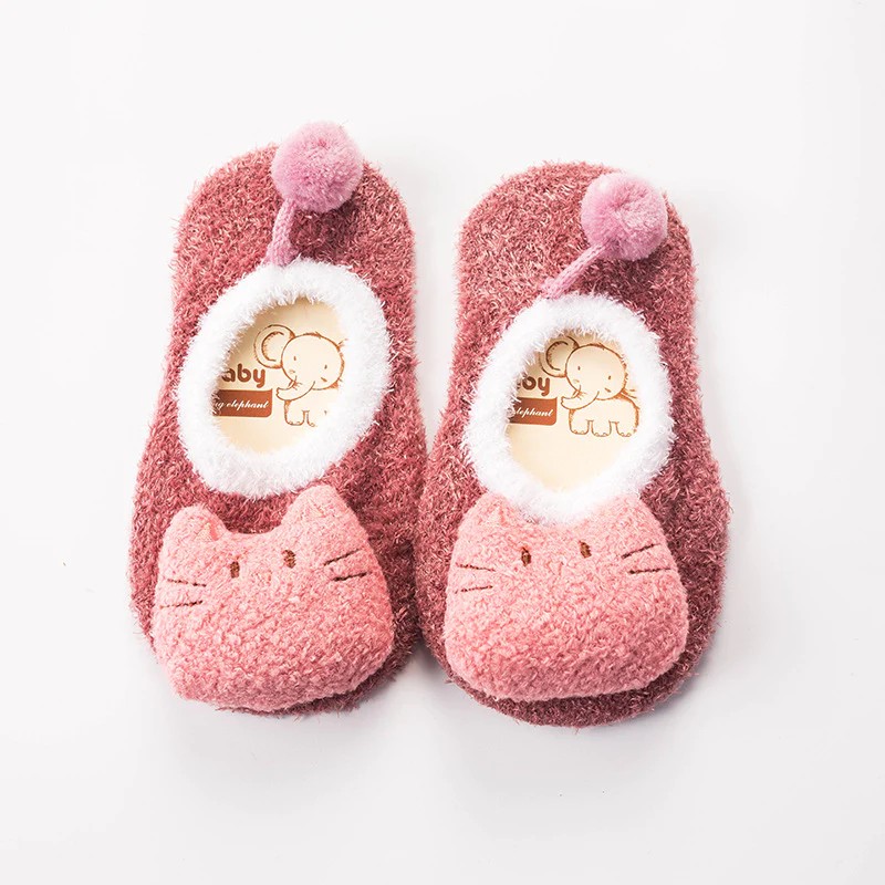 3D dekoro neslystančios kojinės Pink