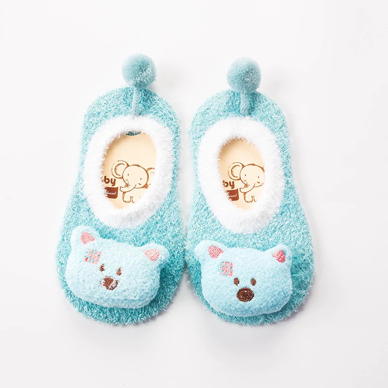 3D dekoro neslystančios kojinės Light blue