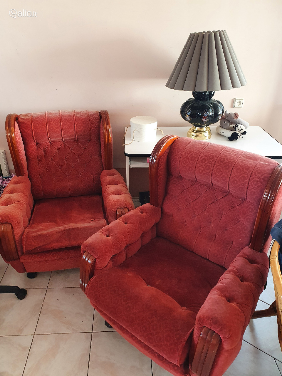 Sofa + foteliai senovinio prabangaus stiliaus, gera būklė