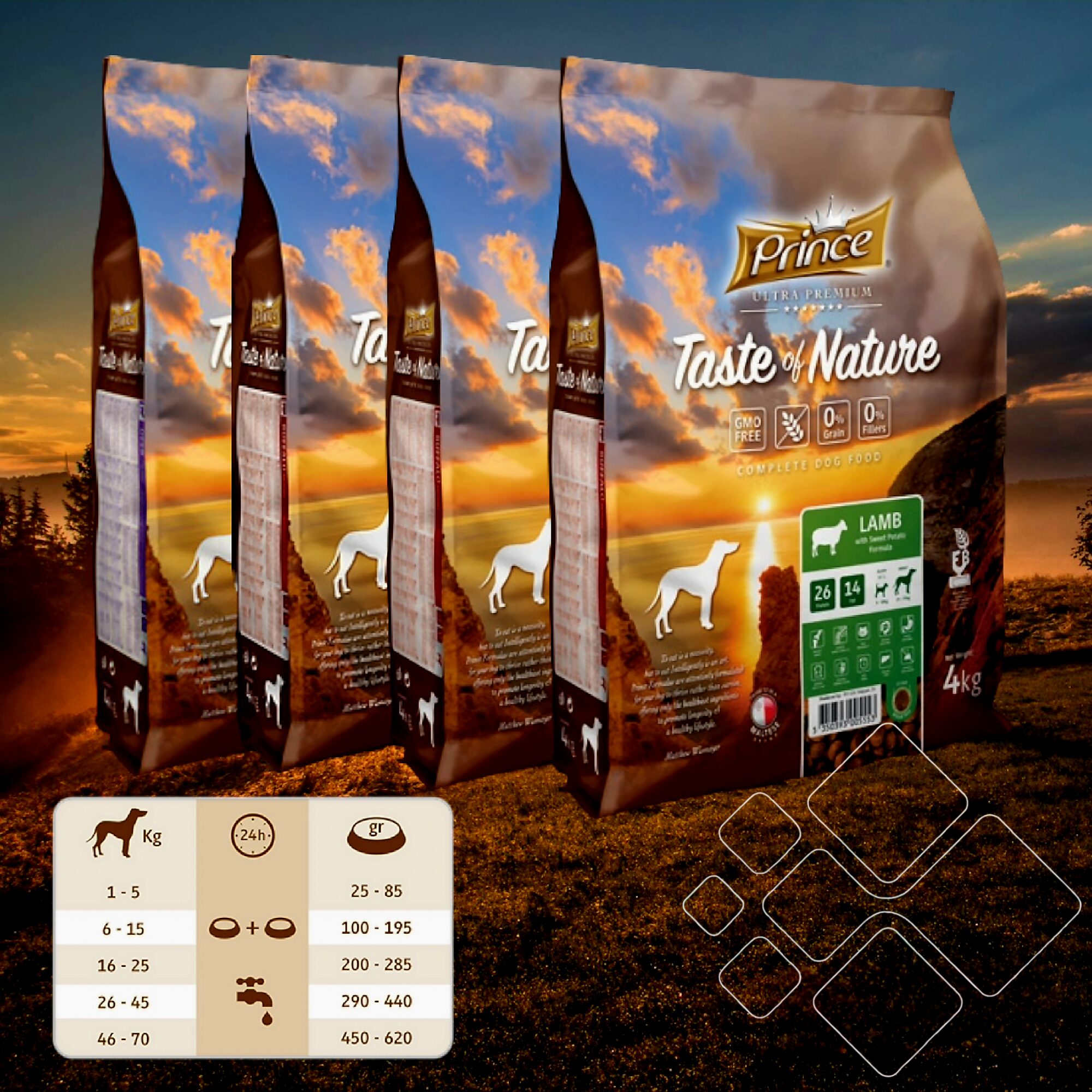 ULTRA PREMIUM sausas pašaras šunims PRINCE TASTE OF NATURE