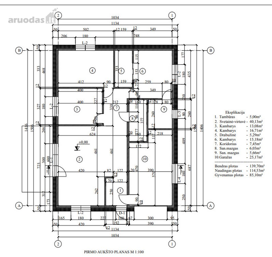 Klaipėdos raj., Trušeliuose parduodamas vieno aukšto su garažu 140 kv.m. A ++ energetinio naudingumo klasės mūrinis namas, sklypas 10 arų.