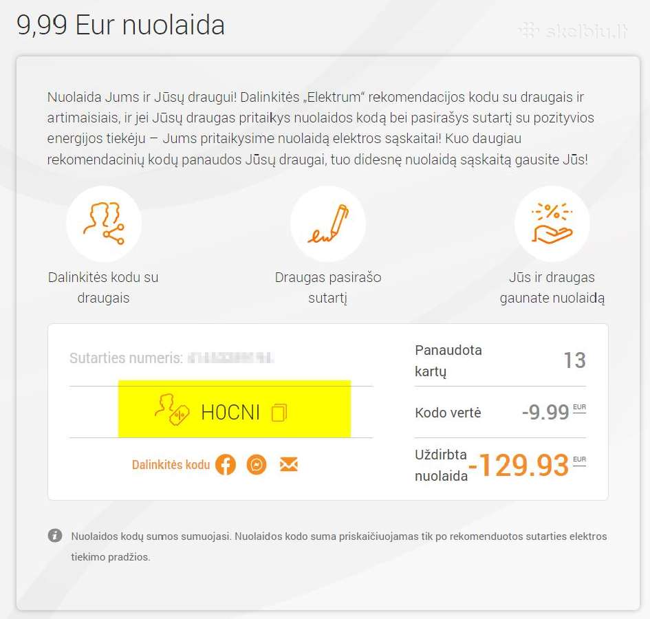 ELEKTRUM Lietuva 15 EUR nuolaidos ir rekomendacijos kodas – H0CNI
